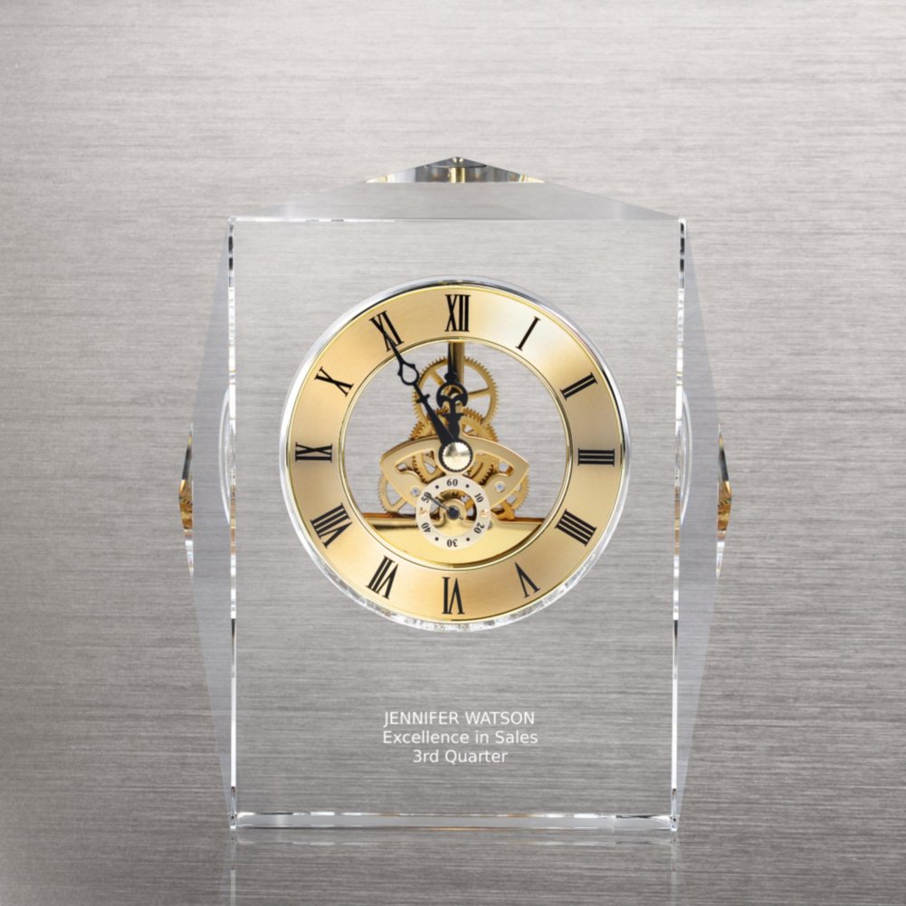 View larger image of Executive Crystal Skeleton Clock - Gold